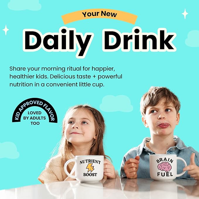 Kiid Coffee - 99.9% Caffeine-Free Organic Coffee for Kids - As Seen on Shark Tank - 12 Vitamins &