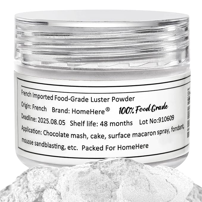 HomeHere Edible Luster Dust Food-Grade Glimmer Powder Glitter for Cake Decorating 7g, Edible