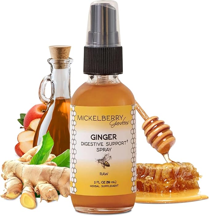 Mickelberry Gardens Immune Support Ginger Honey Spray ??Organic Ginger Shots & Syrup for Immunity
