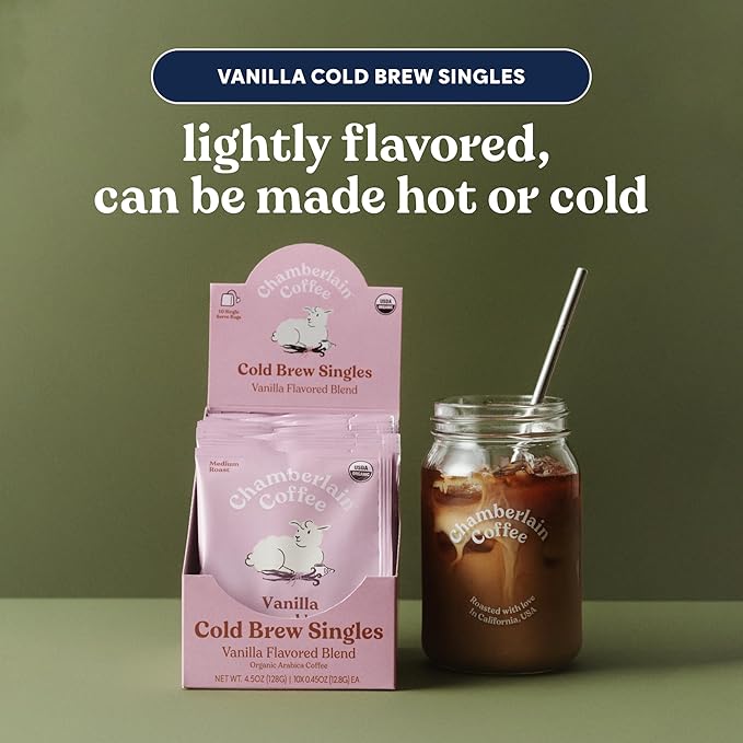 Chamberlain Coffee Fluffy Lamb Vanilla Cold Brew Singles with Notes of Vanilla & Roasted Nuts - 10