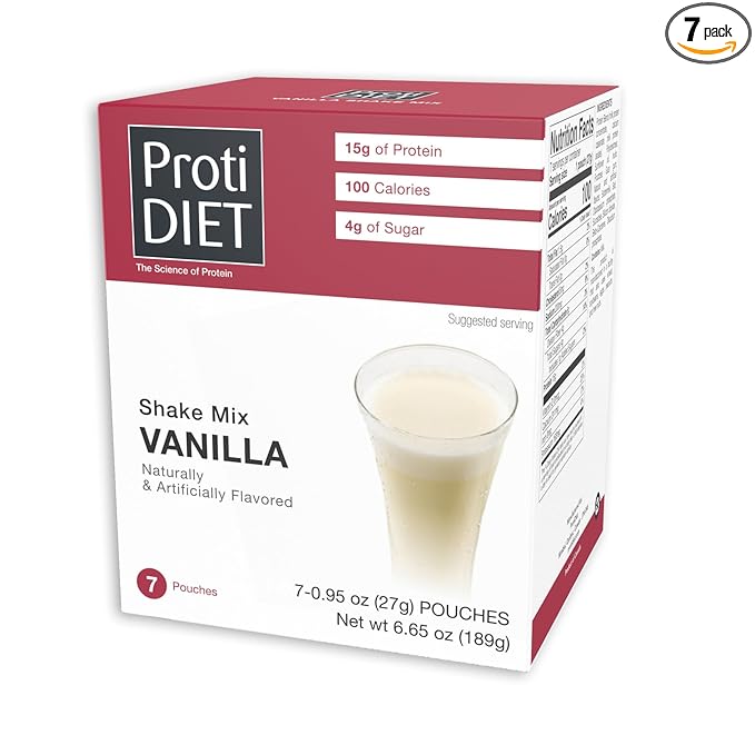 ProtiDIET Vanilla Protein Shake - No Trans Fat 15g Protein Nutritional Shakes - Creamy High Protein