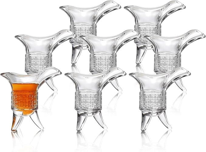 Soju Tequila Shot Glasses (Set of 8) – Retro Emperor Style Shot Glass - Soju Whiskey Tequila Baijiu