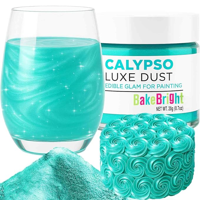 Bulk (20g) Luster Dust Edible Cake Decorations, Teal Edible Dust for Cake Edible Luster Dust for