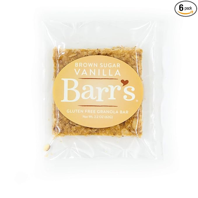 Mrs. Barr’s Natural Foods Granola Bars | Brown Sugar Vanilla | Certified Organic Gluten Free Oats |