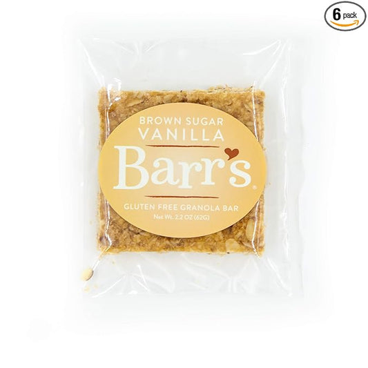 Mrs. Barr’s Natural Foods Granola Bars | Brown Sugar Vanilla | Certified Organic Gluten Free Oats |