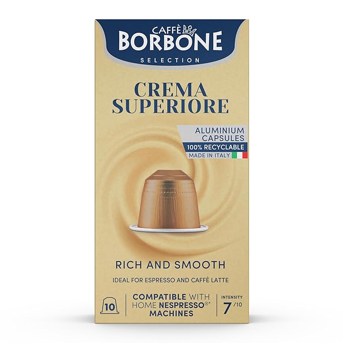 Caffe Borbone Aluminum Coffee Pods, Compatible with Nespresso Original Machines, Crema Superiore