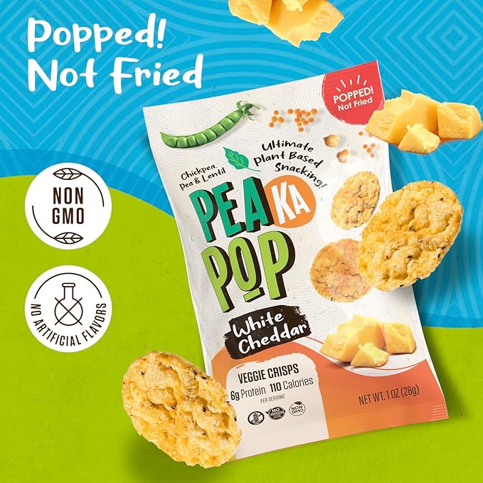 PeaKaPop Veggie Chips ??Plant-Based, Healthy Veggie Crisps with Pea, Lentil & Chickpea Protein