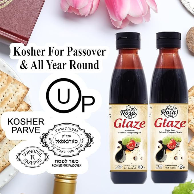 De La Rosa Balsamic Glaze, Vegan, Kosher, Non-GMO & Gluten Free, Great for Salad Dressing