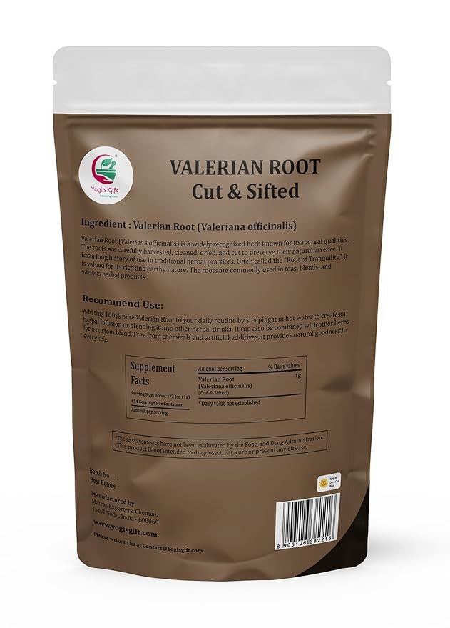 Valerian Root 1 LB, Cut & Sifted, 100% Natural & Pure, Ideal for Tea, Herbal Blends & Wellness