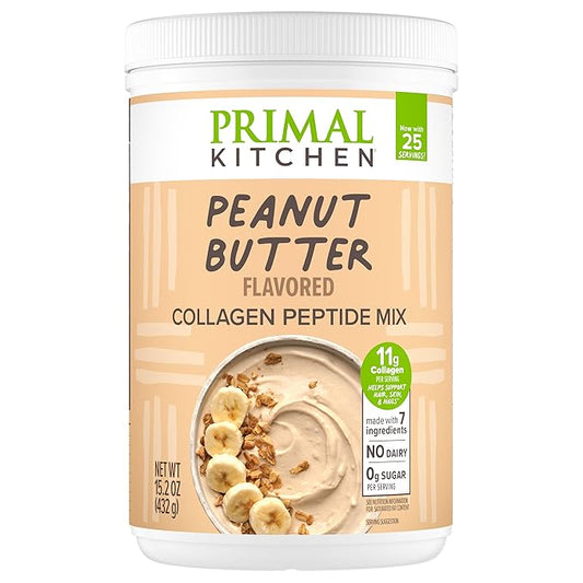 Primal Kitchen Peanut Butter Flavor Collagen Fuel짰 Drink Mix, Collagen Peptides, No Dairy, 14.3