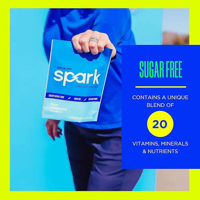 AdvoCare Spark Vitamin & Amino Acid Supplement - Focus & Energy Drink Powder Mix with Vitamin A