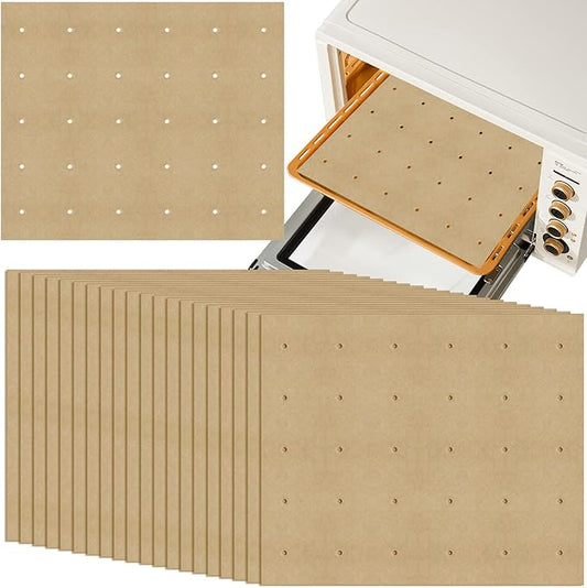 100 PCS Unbleached Parchment Paper, Perforated Square Liners for Cuisinart, Breville, Black and