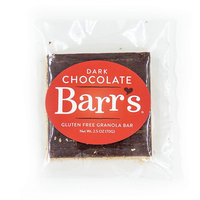Mrs. Barr’s Natural Foods Granola Bars | Dark Chocolate | Certified Organic Gluten Free Oats | Soft
