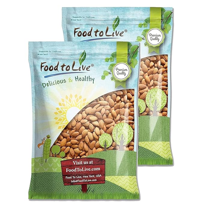 Food to Live California Almonds, 18 Pounds – Supreme, Whole, Raw, Unsalted, Unroasted Nuts, Natural.