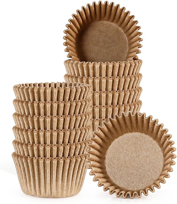 [300Pcs] Caperci Odorless Mini Cupcake Liners for Baking - Greaseproof Paper Muffin Baking Cups for
