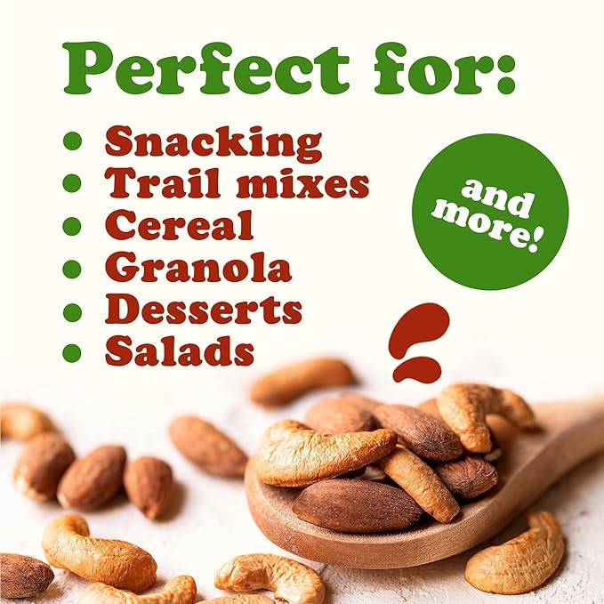 Food to Live - Dry Roasted Almonds and Cashews Mix, 4 Pounds ??Unsalted Oven Roasted Nuts, Protein