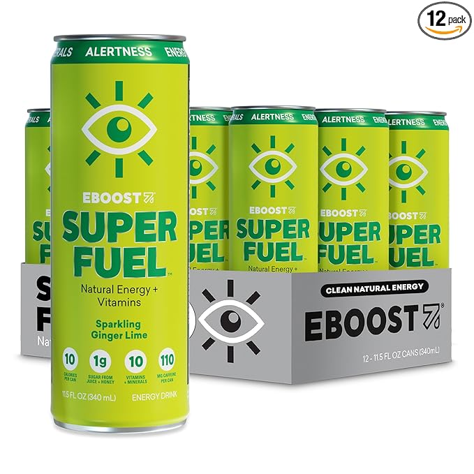 EBOOST Super Fuel Healthy Energy Drink - Caffeine from Natural & Clean Ingredients For Focus and