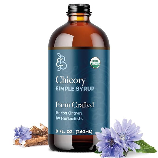 Bluestem Botanicals Organic Chicory Simple Syrup, 8 oz, Cocktail and Mocktail Mixer for Drinks