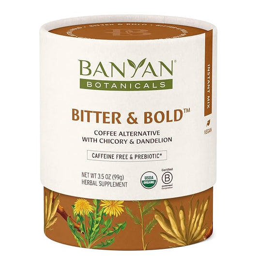 Banyan Botanicals Bitter & Bold – Organic Caffeine-Free Herbal Coffee Alternative – Milk Thistle
