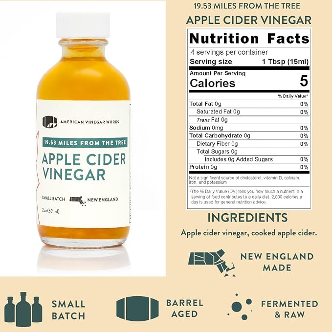 American Vinegar Works - Apple Cider Vinegar Sampler Pack - Includes Apple, Cranberry Apple, Hot