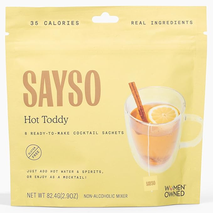 SAYSO Hot Toddy Cocktail Tea Bags - Infuses with Cold Water, Premium Craft with Honey, Cinnamon