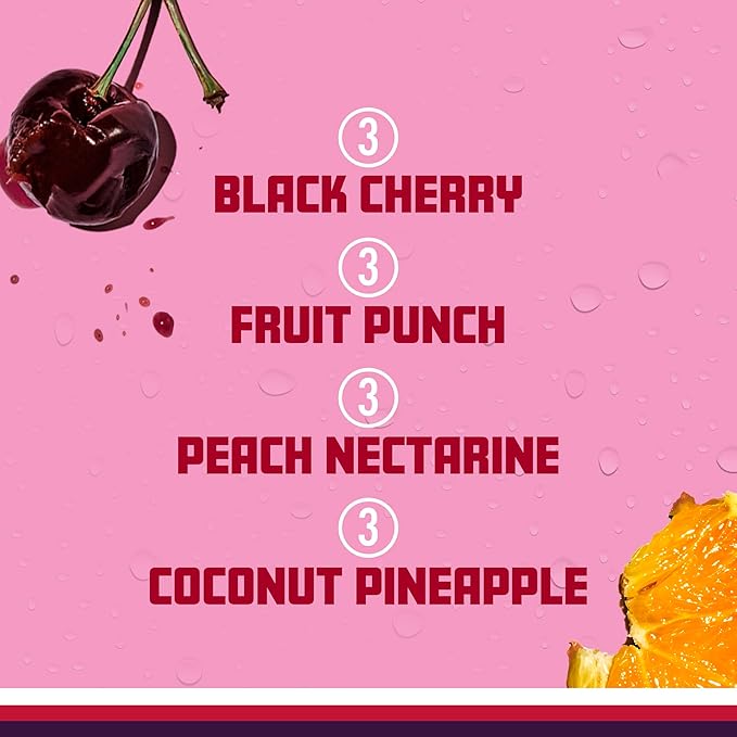 Sparkling Ice Pink Variety Pack, Flavored Sparkling Water, Zero Sugar, and Vitamins and