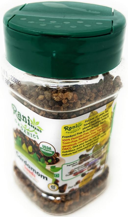 Rani Organic Cardamom (Elachi) Decorticated Seeds (from Green Cardamom) Indian Spice 3.5oz (100g)