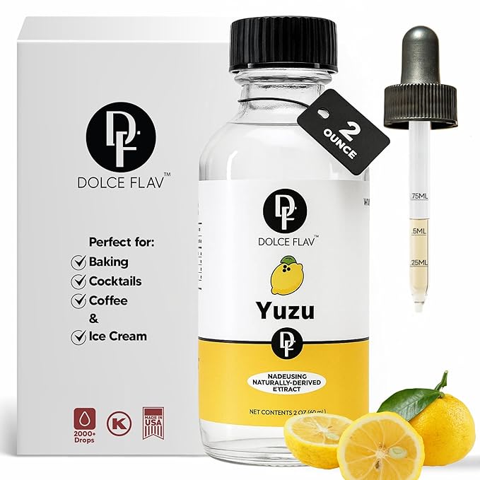Dolce Flav Natural Yuzu Flavoring ??Bright, Citrusy Japanese Lemon-Grapefruit Taste | 2 oz Extract