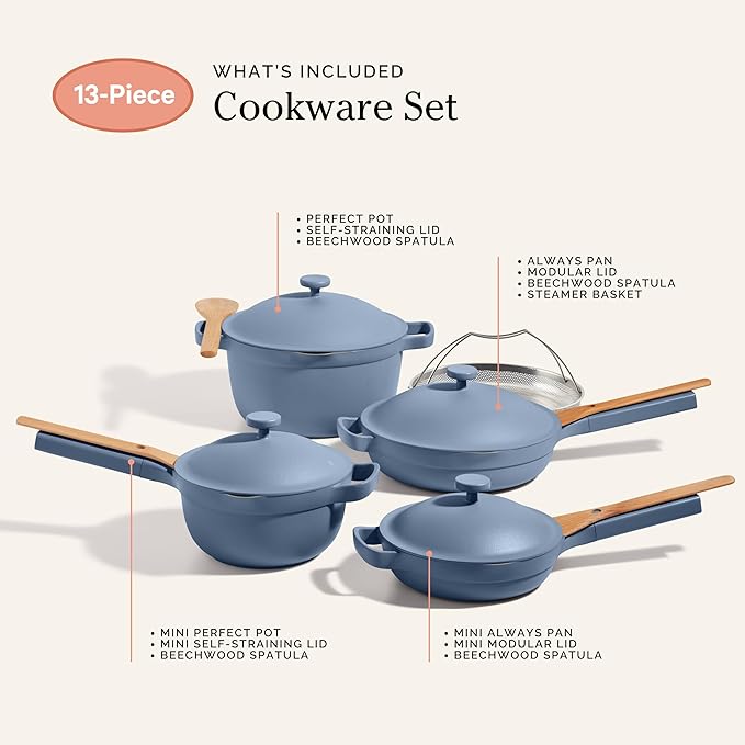 Our Place Cookware Set - 13-Piece Kit Including the Always Pan, Perfect Pot and Spatulas |