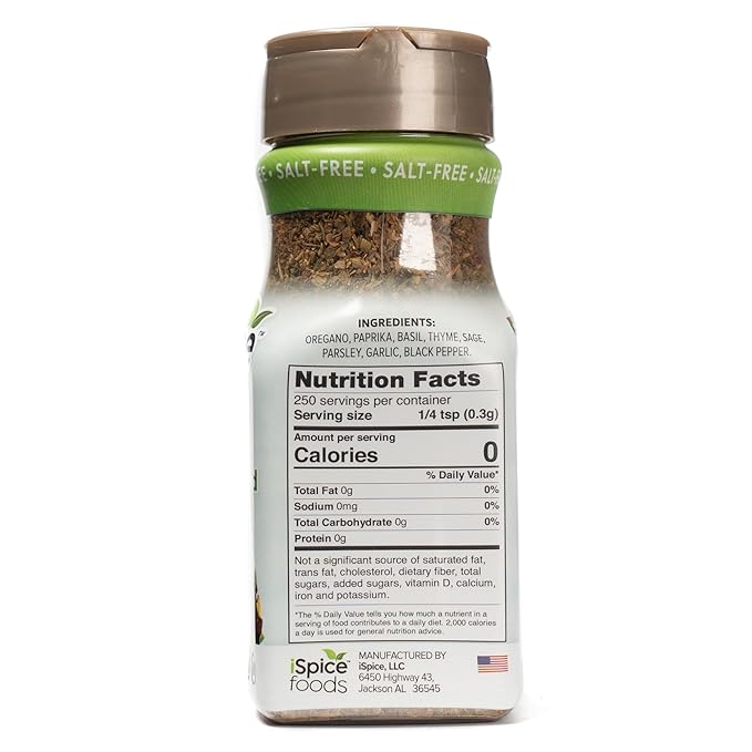 iSpice - Salt-Free | Sugar free | 100% Pure Wellness Salad Seasoning Fat Free Super Spice Blend |