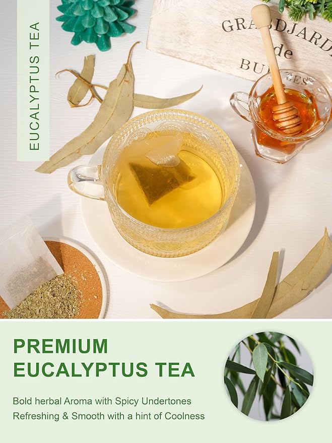 TeeLux Eucalyptus Tea Bags, Premium Dried Eucalyptus Leaves Tea, Refreshing & Smooth Flavor
