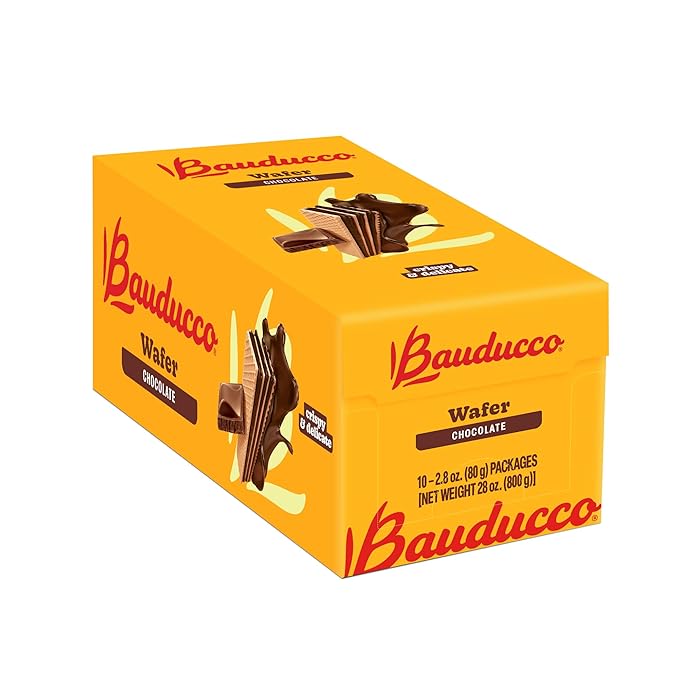 Bauducco Wafer Cookies, Chocolate, 28 oz (Pack of 10) - Crispy Layered Wafers with Rich Chocolate