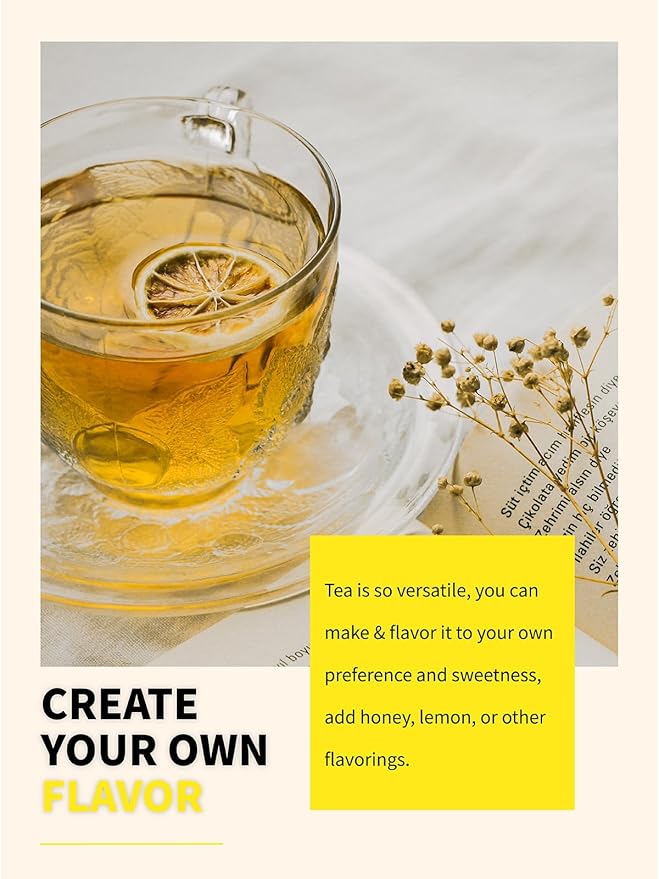 TeeLux Chamomile Tea Bags, 1.5g/bag, Pure Natural Chamomile Flowers Herbal Tea, Caffeine Free, 100