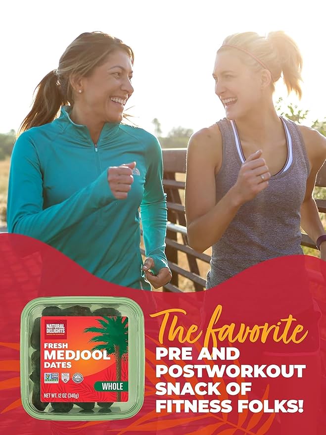 Natural Delights Medjool Dates Whole - Non-GMO Verified Fruit, Good Source of Fiber & Potassium