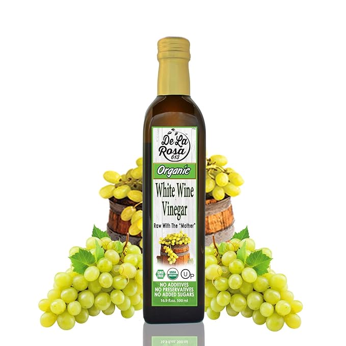 De La Rosa Red & White Wine Vinegar, 100% Pure, Raw & Unfiltered, Vegan, Kosher, Non-GMO & Gluten