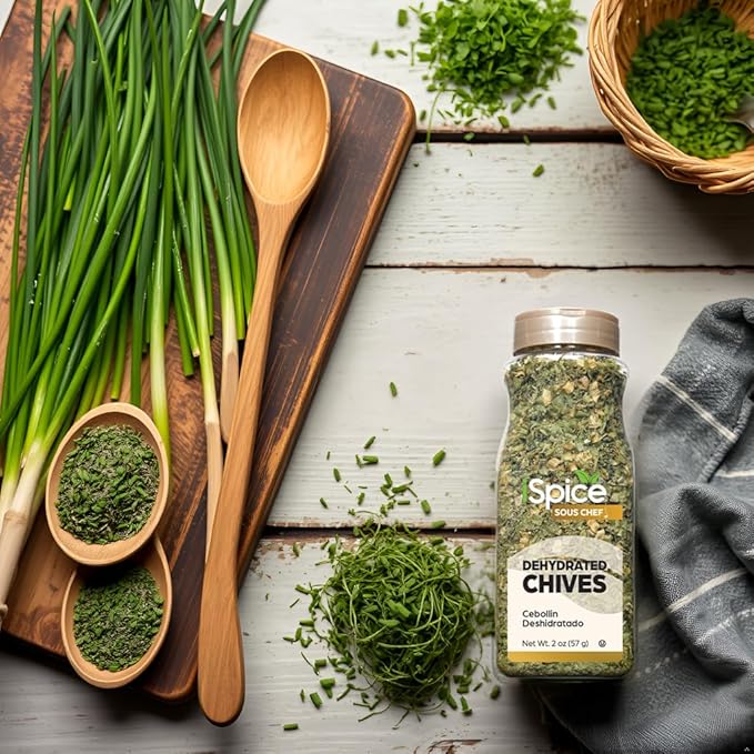 iSpice | Chives Dehydrated | 1.25 oz | Bulk Size | Premium Herbs | Kosher