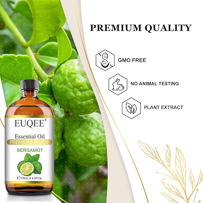 Bergamot Essential Oil 118ml Pure Bergamot Oil for Aromatherapy, Diffuser, Sopa Candle Making