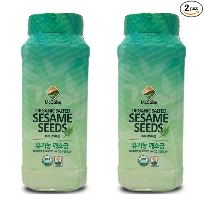 McCabe Organic Salted Sesame, 1 lb (16 oz) (2 Packs), USDA Organic Certified, CCOF Certified