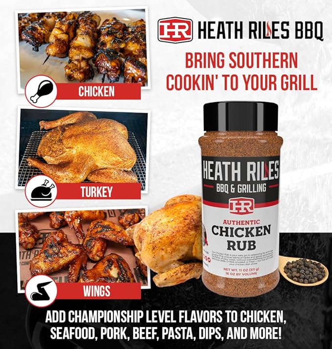 Heath Riles BBQ Rub - Chicken Seasoning, Champion Pitmaster Recipe, Legendary Rubs For Smoking &