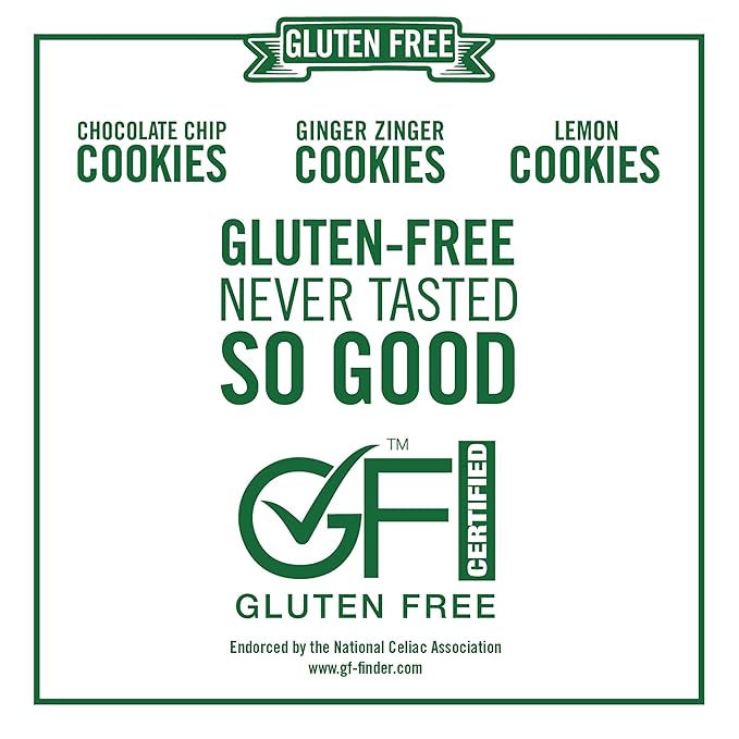 Tate's Bake Shop Gluten Free Cookies Variety Pack, Lemon, Ginger Zinger and Chocolate Chip Cookies