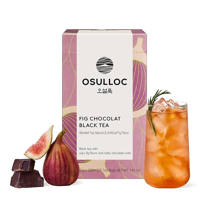 OSULLOC Fig Chocolat Black Tea (Juicy Fig & Chocolate flavor), Fruit Tea Blend, Premium Tea bags