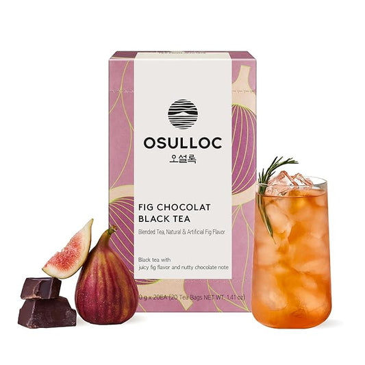 OSULLOC Fig Chocolat Black Tea (Juicy Fig & Chocolate flavor), Fruit Tea Blend, Premium Tea bags