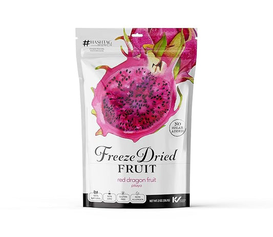 Healthy Freeze Dried Wild Red Dragon Fruit Candy 2-Oz No Sugar Added Gluten Free Non GMO Kosher