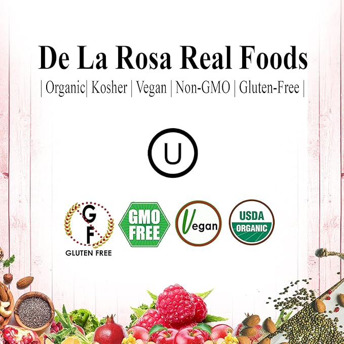 De La Rosa Organic Raspberry Vinegar, Raw & Unfiltered Pure Vinegar, Vegan, Gluten Free & Kosher