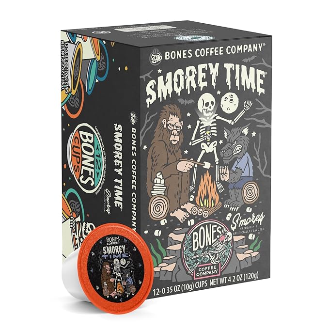 Bones Coffee Company Flavored Coffee Bones Cups S'morey Time S'mores and Graham Crackers | 12ct
