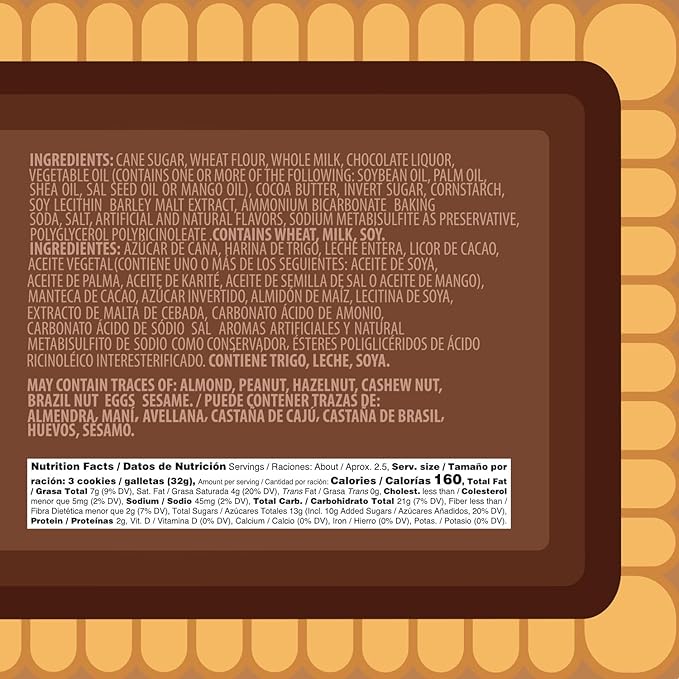 Bauducco Choco Biscuit Cookies, 2.8 oz (Pack of 1) - Crispy Chocolate-Filled Cookies - Perfect