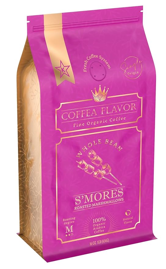 S'mores Flavored Whole Bean Coffee ??100% Arabica, Single Origin, Medium Roast, Naturally