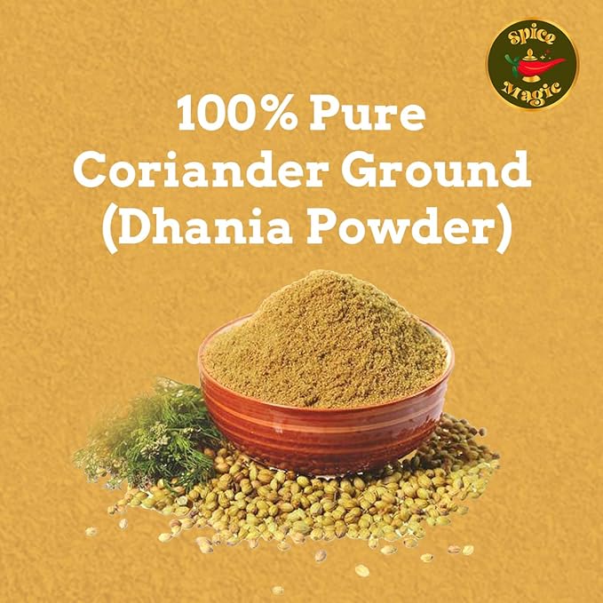 Spice Magic Ground Coriander Powder - 100% Pure & Freshly Ground, Non-GMO, Premium Quality Spice