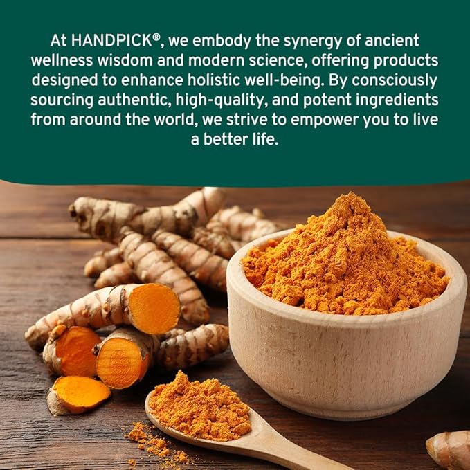 HANDPICK, Organic Turmeric Powder with Curcumin (397g/14oz) Gluten Free | Made from Turmeric Root |