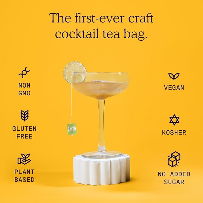 SAYSO Skinny Spicy Margarita Original Cocktail Tea Bag | Cocktail or Mocktail in Under 1 Min